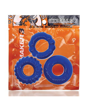Oxballs Oxballs Bonemaker 3 Pack Cockring Kit - Pool Blue - Image 5