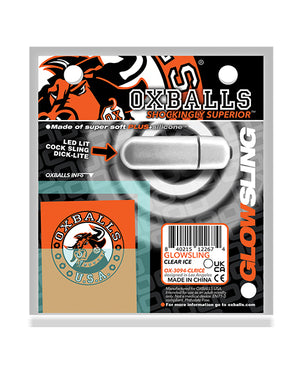 Oxballs Oxballs Glowsling Cock Sling - LED Clear Ice - Image 5