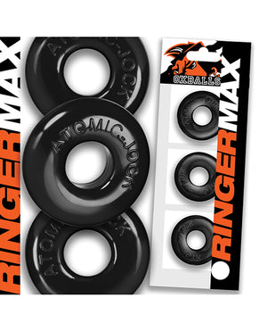 Oxballs Oxballs Ringer Max 3 Pack Cockrings - Black - Image 2