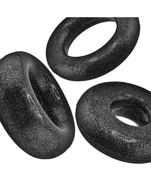 Oxballs Oxballs Cockpack Multi Design 3 Pack Cockrings - Black Mica