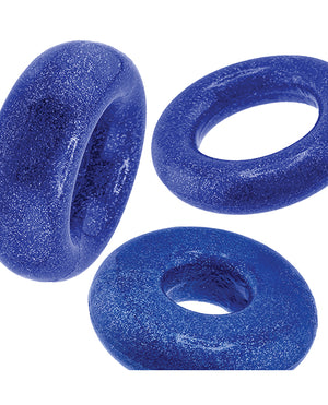 Oxballs Oxballs Cockpack Multi Design 3 Pack Cockrings - Blue Fire