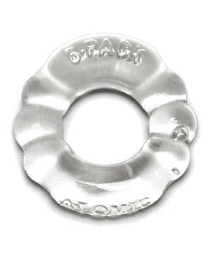 Oxballs Oxballs Atomic Jock 6-Pack Shaped Cockring - Clear - Image 2