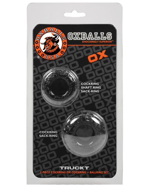 Oxballs Oxballs TruckT Cock &amp; Ball Ring - Black Pack of 2