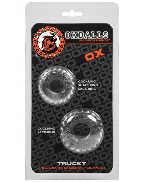 Oxballs Oxballs TruckT Cock &amp; Ball Ring - Clear Pack of 2
