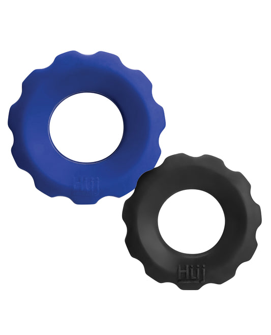 Hunky Junk Hunky Junk Cog Ring 2 Size Double Pack - Cobalt &amp; Tar Pack of 2 - Image 2