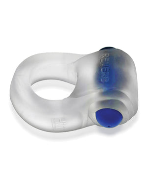 Hunky Junk Hunky Junk Revring Cock Ring w/Vibe - Clear w/Blue Vibe - Image 3