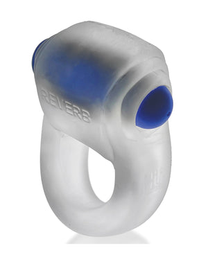 Hunky Junk Hunky Junk Revring Cock Ring w/Vibe - Clear w/Blue Vibe - Image 4