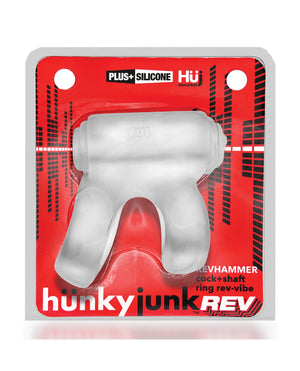 Hunky Junk Hunky Junk Revhammer Shaft Vibe Ring - Clear Ice w/Blue Vibe - Image 5