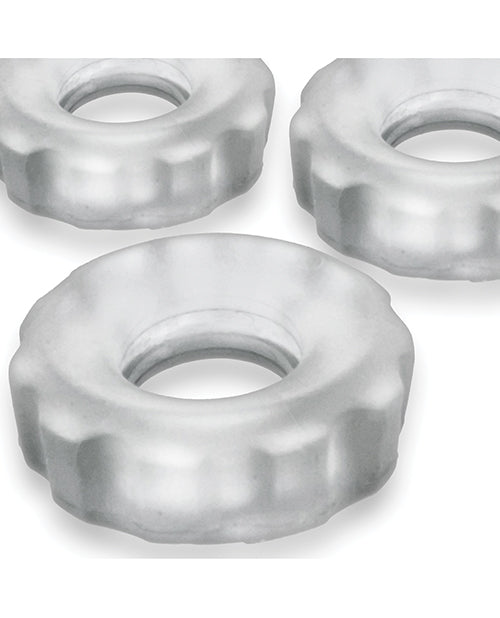Hunky Junk Hunky Junk Super Huj 3 Pack Cockrings - Clear Ice - Image 2