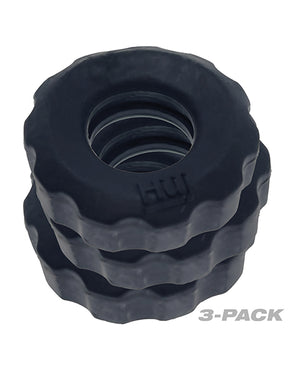 Hunky Junk Hunky Junk Super Huj 3 Pack Cockrings - Tar Ice - Image 3