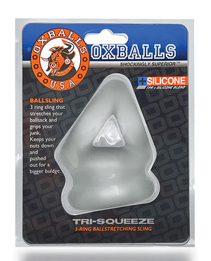 Oxballs Oxballs Tri Squeeze Cocksling &amp; Ballstretcher - Clear Ice - Image 5
