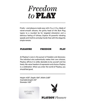 Playboy Playboy Pleasure Plug &amp; Play Butt Plug - Navy - Image 2