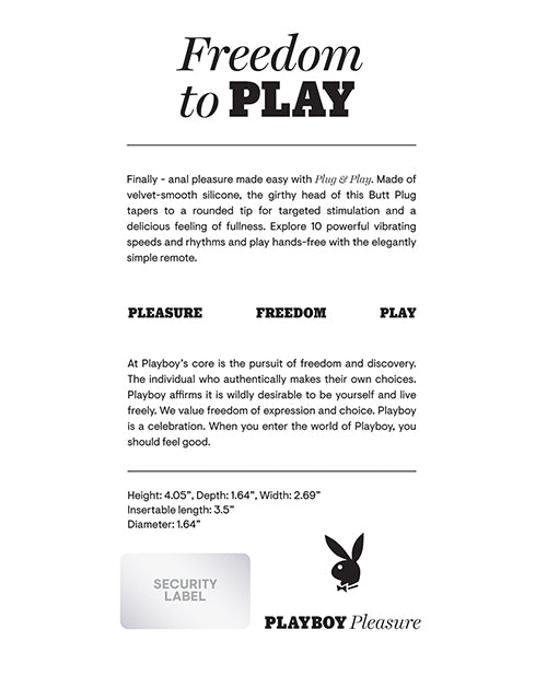 Playboy Playboy Pleasure Plug &amp; Play Butt Plug - Navy - Image 2