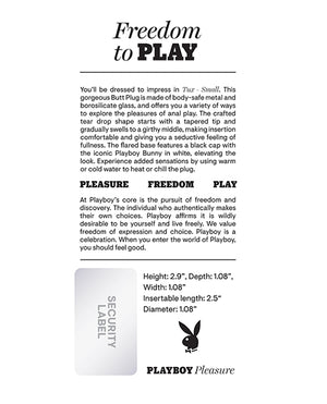 Playboy Playboy Pleasure Tux Butt Plug - Small - Image 2