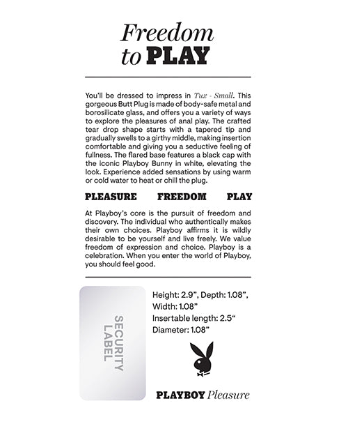 Playboy Playboy Pleasure Tux Butt Plug - Small - Image 2