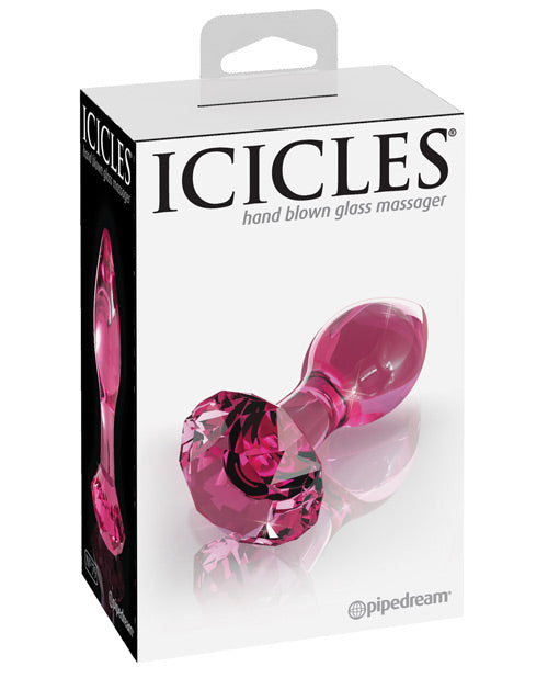 Icicles Icicles No. 79 Hand Blown Glass Diamond Butt Plug - Pink