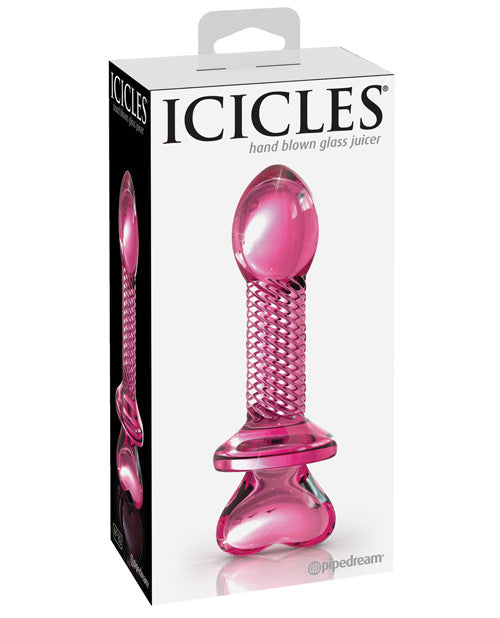 Icicles Icicles No. 82 Hand Blown Glass Butt Plug - Ribbed/Pink - Image 2