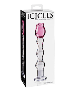 Icicles Icicles No. 12 Hand Blown Glass Massager - Clear w/Rose Tip