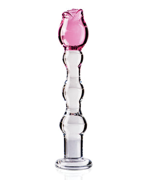 Icicles Icicles No. 12 Hand Blown Glass Massager - Clear w/Rose Tip - Image 3