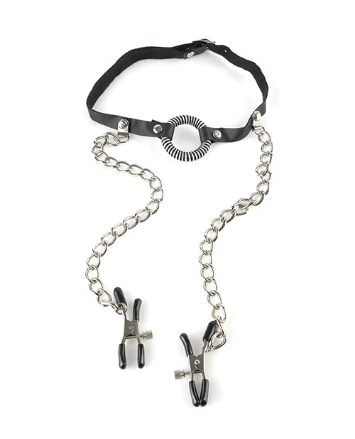 Fetish Fantasy Series Fetish Fantasy Series O-Ring Gag w/Nipple Clamps - Image 2