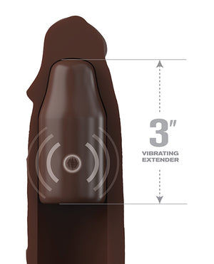 Fantasy X-tensions Fantasy X-tensions Elite 9" Sleeve Vibrating 3" Plug w/Remote - Brown - Image 3