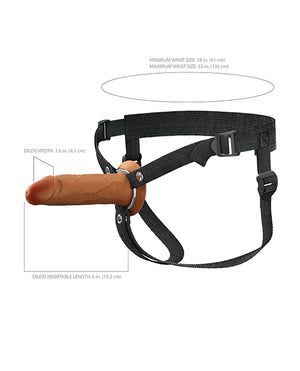 Fantasy X-tensions Fantasy X-tensions Elite 6" Silicone Hollow Strap-on w/Harness - Brown - Image 4