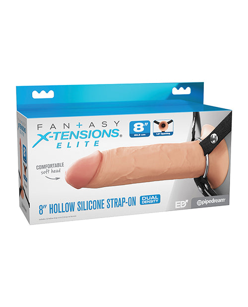 Fantasy X-tensions Fantasy X-Tensions Elite 8" Silicone Hollow Strap-on w/Harness - Light - Image 2
