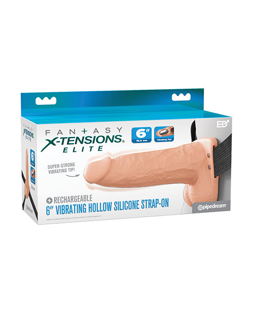 Fantasy X-tensions Fantasy X-Tensions Elite 6" Vibrating Hollow Strap-On - Light