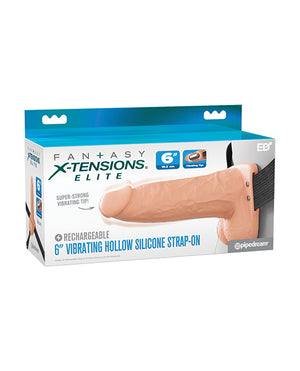 Fantasy X-tensions Fantasy X-Tensions Elite 6" Vibrating Hollow Strap-On - Light