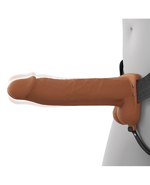 Fantasy X-tensions Fantasy X-Tensions Elite 8" Vibrating Hollow Strap-On - Brown - Image 2