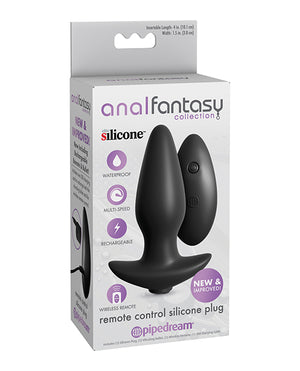 Anal Fantasy Collection Anal Fantasy Collection Remote Control Silicone Plug - Black - Image 3