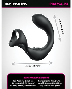 Anal Fantasy Elite Collection Anal Fantasy Elite Ass-Gasm Taint-Alizer P-Spot Vibrator - Black - Image 4