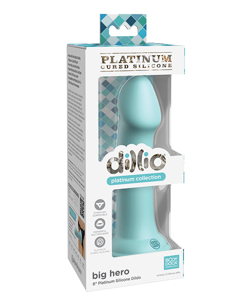 Dillio Dillio Platinum 6" Big Hero Silicone Dildo - Teal