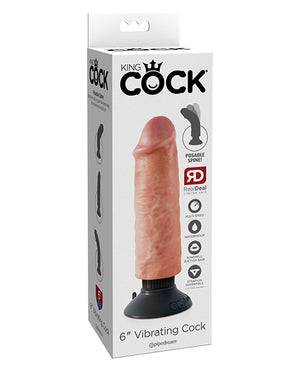 King Cock King Cock 6" Vibrating Cock - Flesh - Image 3