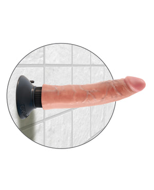 King Cock King Cock 7" Vibrating Cock - Flesh - Image 3