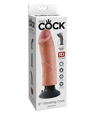 King Cock King Cock 8" Vibrating Cock - Flesh