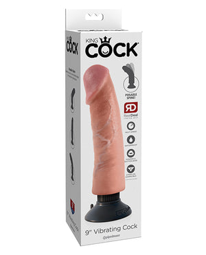 King Cock King Cock 9" Vibrating Cock - Flesh
