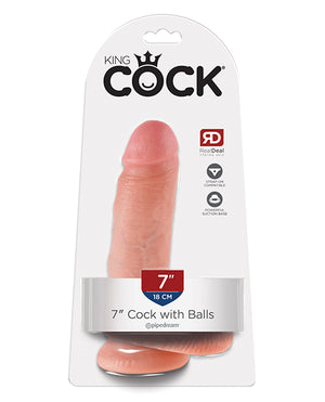 King Cock King Cock 7" Cock w/Balls - Flesh - Image 5