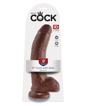 King Cock King Cock 9" Cock w/Balls - Brown - Image 4