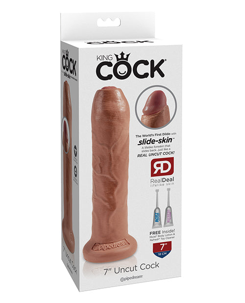 King Cock King Cock 7" Uncut Dildo - Tan - Image 2