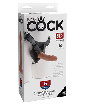 King Cock King Cock Strap-On Harness w/6" Cock - Tan - Image 5