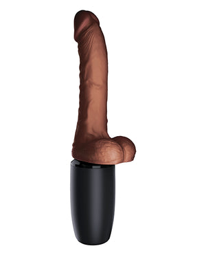 King Cock King Cock Plus Thrusting, Warming &amp; Vibrating 7.5" Triple Threat Dong - Brown - Image 3
