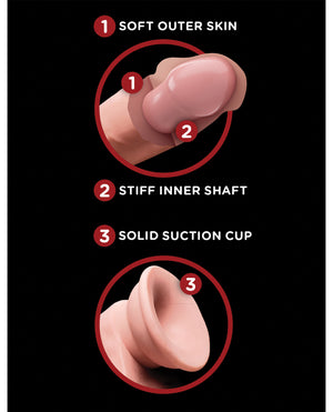 King Cock King Cock Plus 6" Triple Density Cock w/Swinging Balls - Ivory - Image 4