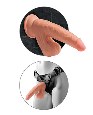 King Cock King Cock Plus 7" Triple Density Cock w/Swinging Balls - Tan - Image 2
