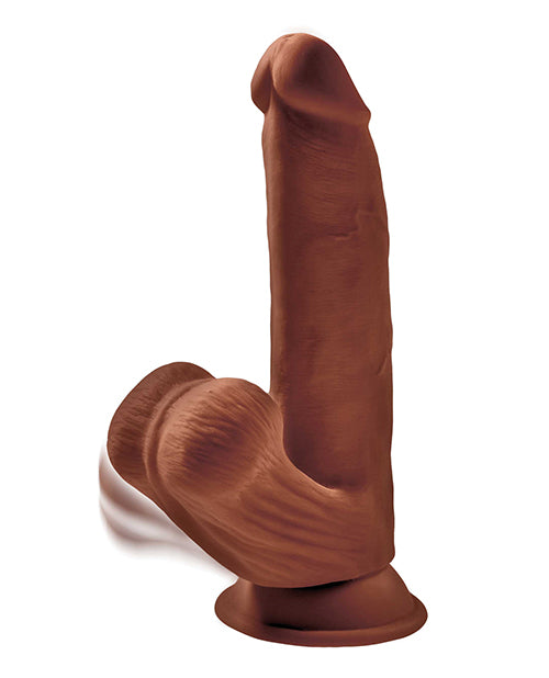 King Cock King Cock Plus 8" Triple Density Cock w/Swinging Balls - Brown
