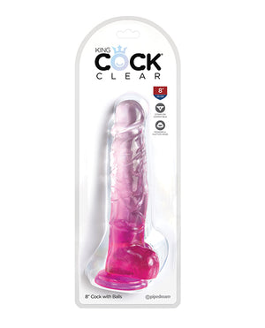 King Cock King Cock Clear 8" Cock w/Balls - Pink