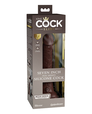 King Cock Elite King Cock Elite 7" Dual Density Silicone Cock - Brown - Image 2