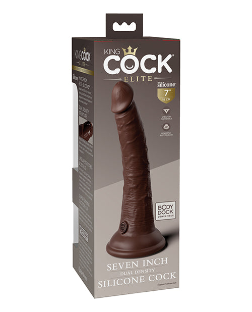 King Cock Elite King Cock Elite 7" Dual Density Silicone Cock - Brown