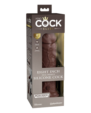 King Cock Elite King Cock Elite 8" Dual Density Silicone Cock - Brown - Image 3