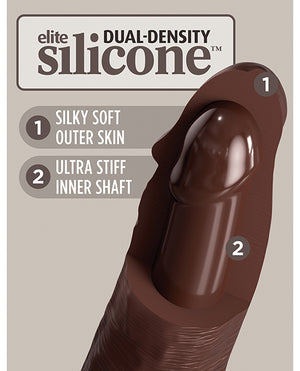 King Cock Elite King Cock Elite 8" Dual Density Silicone Cock - Brown - Image 2